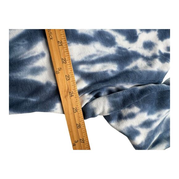 BANANA REPUBLIC Blue & White TIE-DYE Long‎ Sleeve OVERSIZED Sweatshirt Medium - Picture 10 of 13